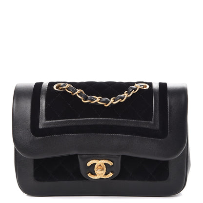 Chanel Metallic Lambskin Velvet Quilted Small Flap Black 1 of 8