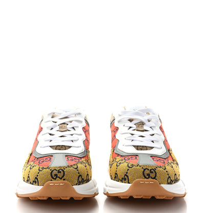 Gucci Monogram Multicolor Demetra Mens Rhyton Sneakers 8.5 Yellow Blue Great White Tabasco 2 of 9
