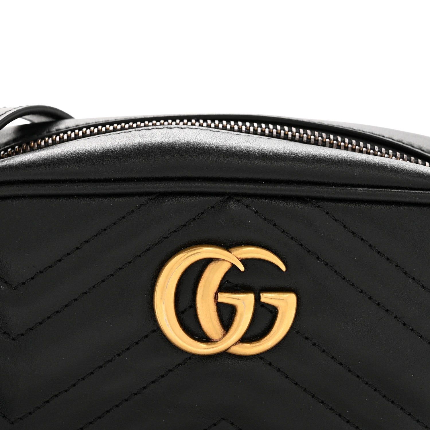 Gucci Calfskin Matelasse Mini GG Marmont Chain Shoulder Bag Black 8 of 14