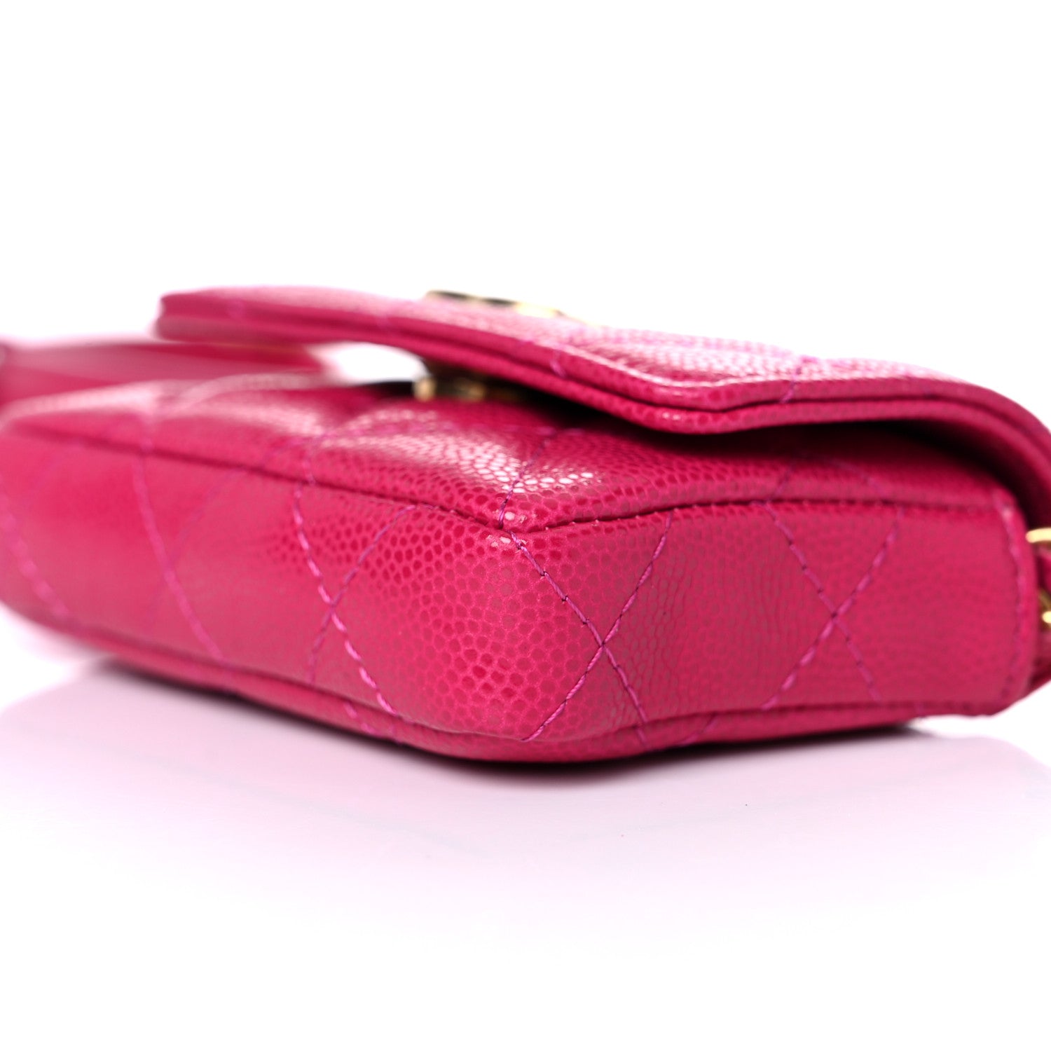 Chanel Caviar Twist Your Buttons Quilted Flap Chain Belt Bag Dark Pink 9 of 12