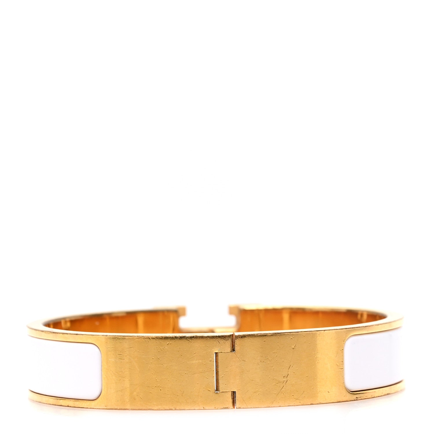 Hermes Enamel Narrow Clic Clac H Bracelet PM White 3 of 4