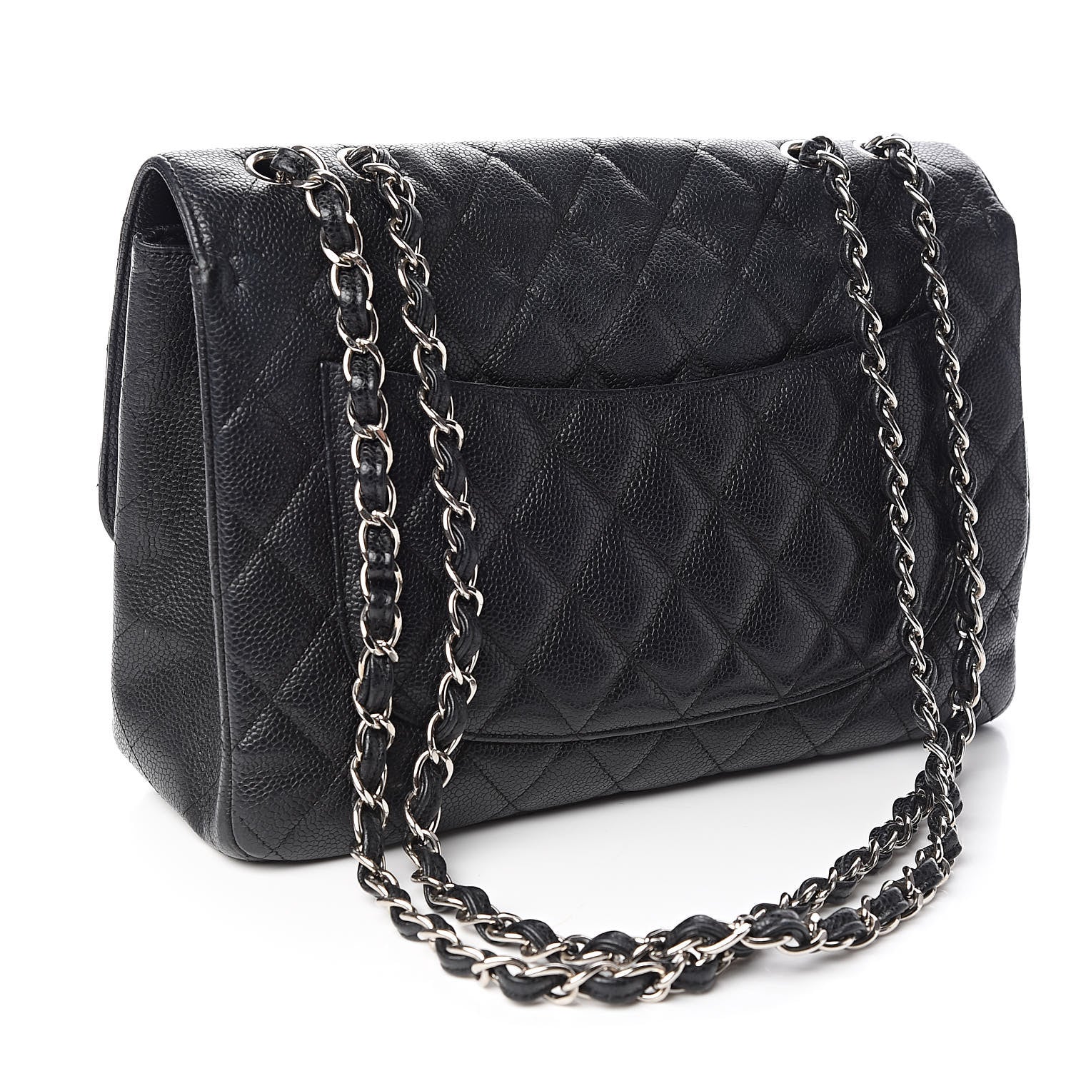 Chanel Caviar Quilted Jumbo Single Flap Black 3 of 16