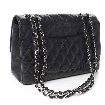 Chanel Caviar Quilted Jumbo Single Flap Black 3 of 16