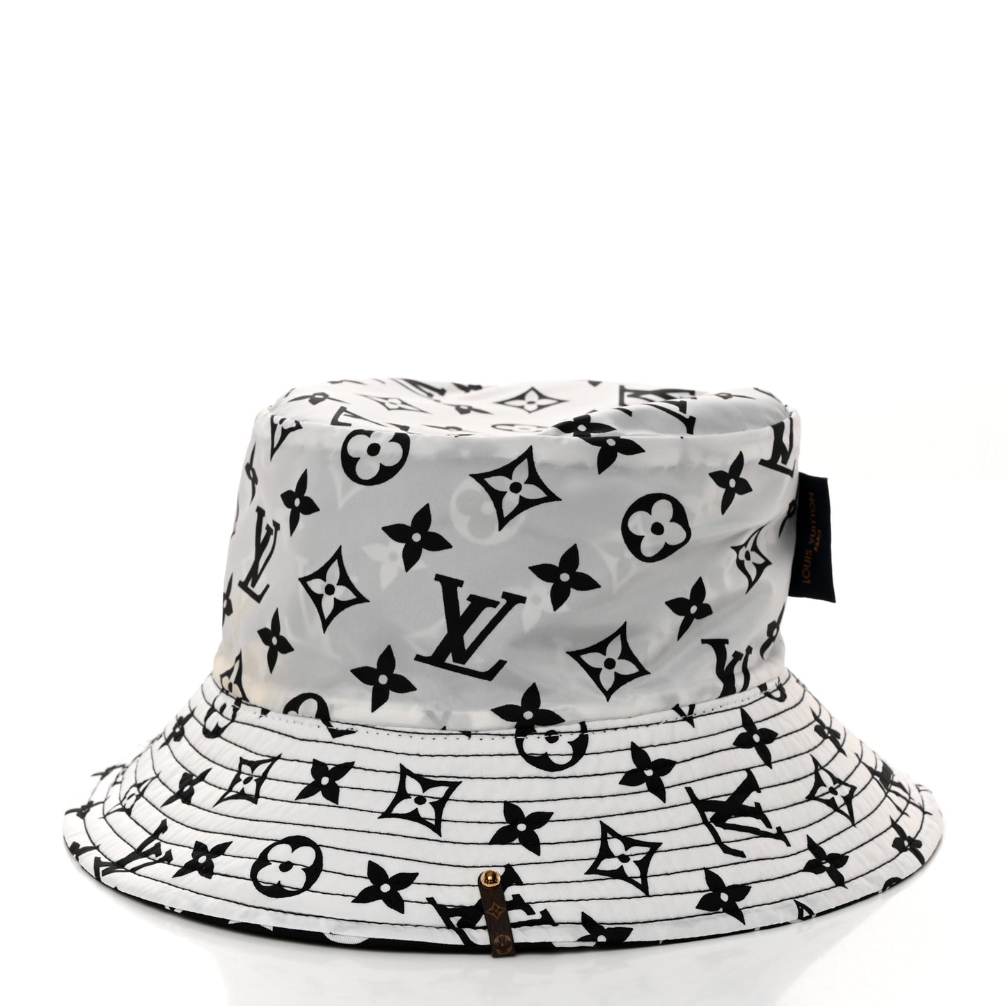 Nylon Monogram Reversible Bob Bucket Hat S Black White