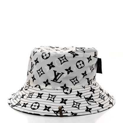 Louis Vuitton Nylon Monogram Reversible Bob Bucket Hat S Black White 4 of 14