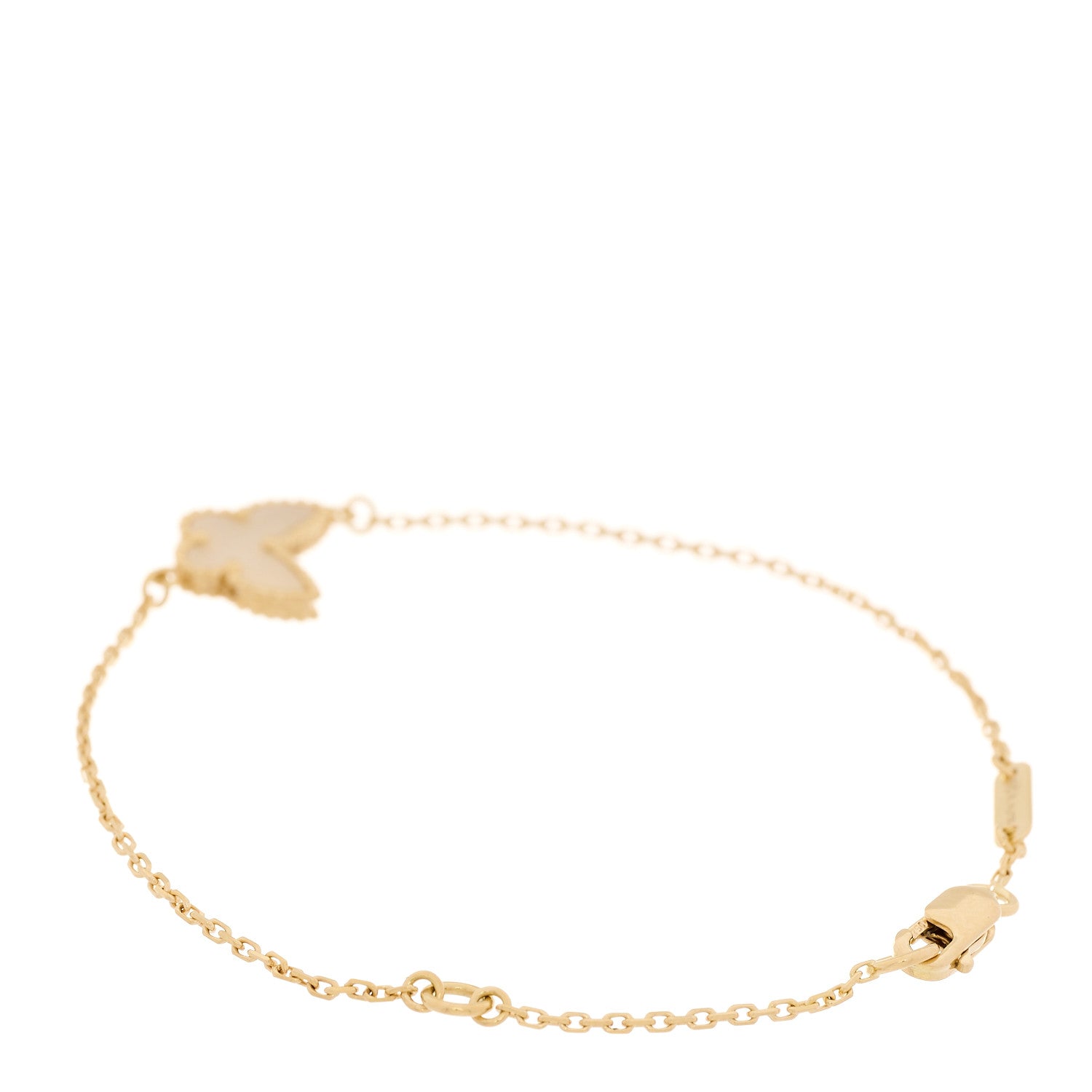 Van Cleef & Arpels 18K Yellow Gold Mother of Pearl Sweet Alhambra Butterfly Bracelet 3 of 5