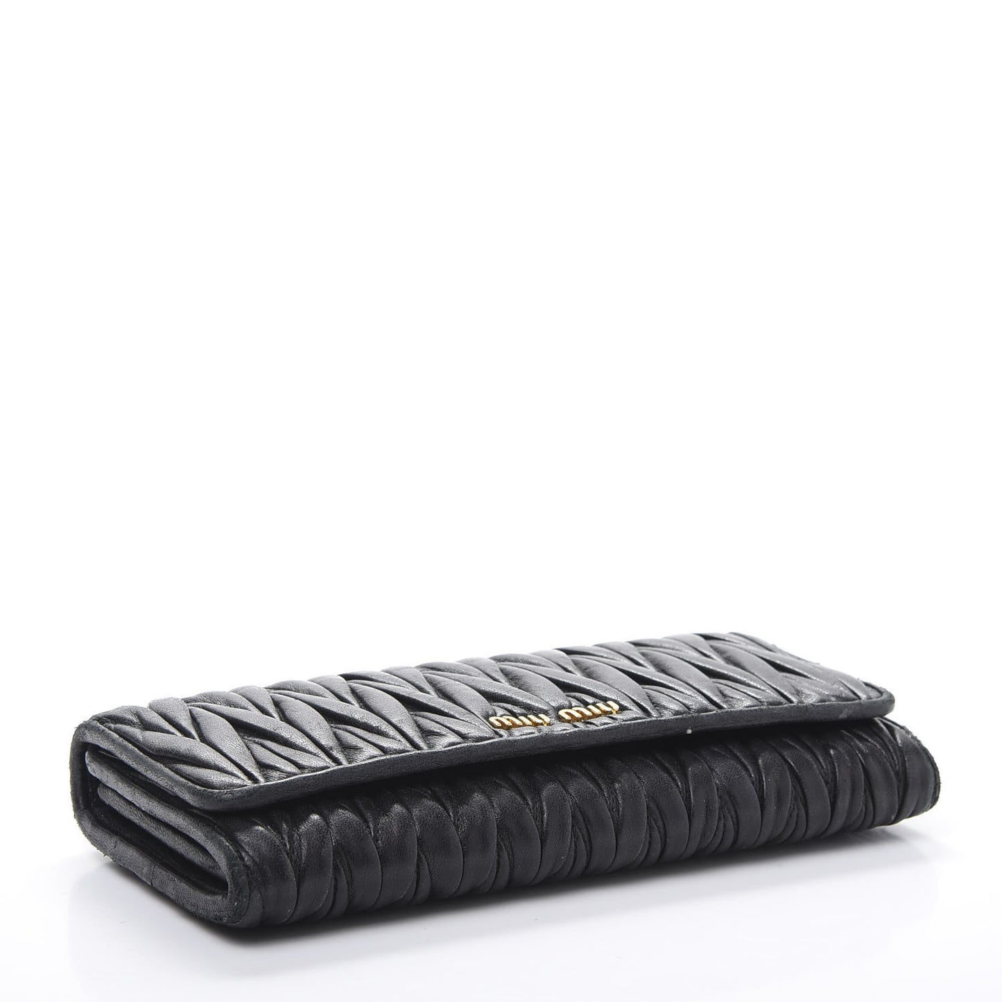 Nappa Matelasse Flap Wallet Black