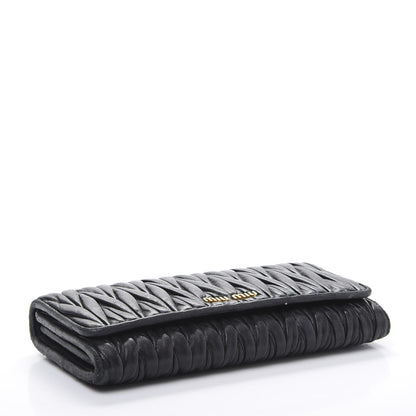 Miu Miu Nappa Matelasse Flap Wallet Black 5 of 13