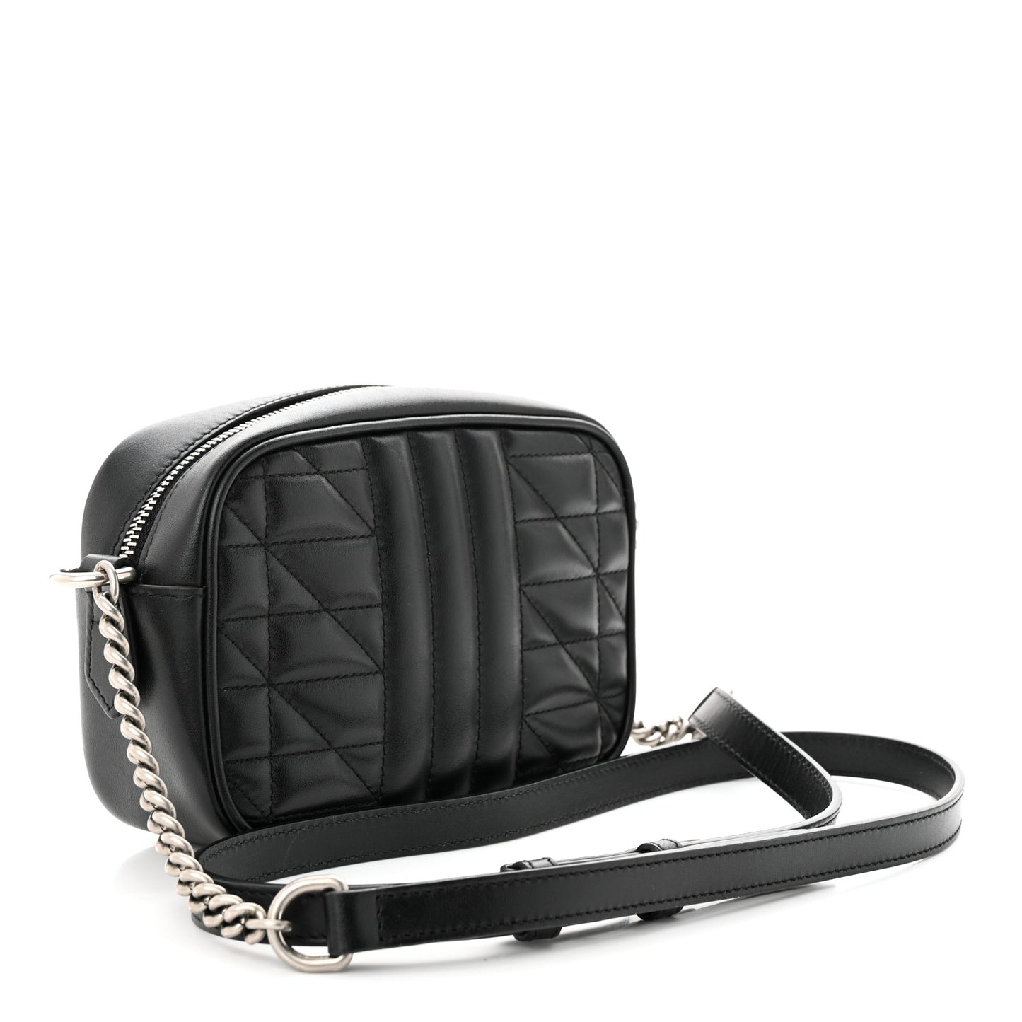 Calfskin Matelasse Aria Mini GG Marmont Chain Shoulder Bag Black
