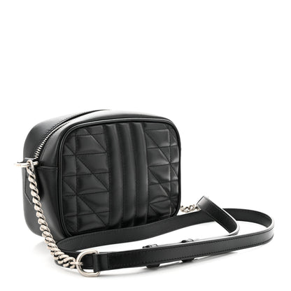 Gucci Calfskin Matelasse Aria Mini GG Marmont Chain Shoulder Bag Black 3 of 10
