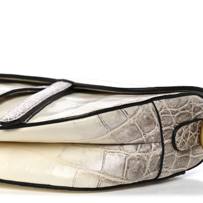 Christian Dior Niloticus Crocodile Himalaya Saddle Bag Latte 9 of 9