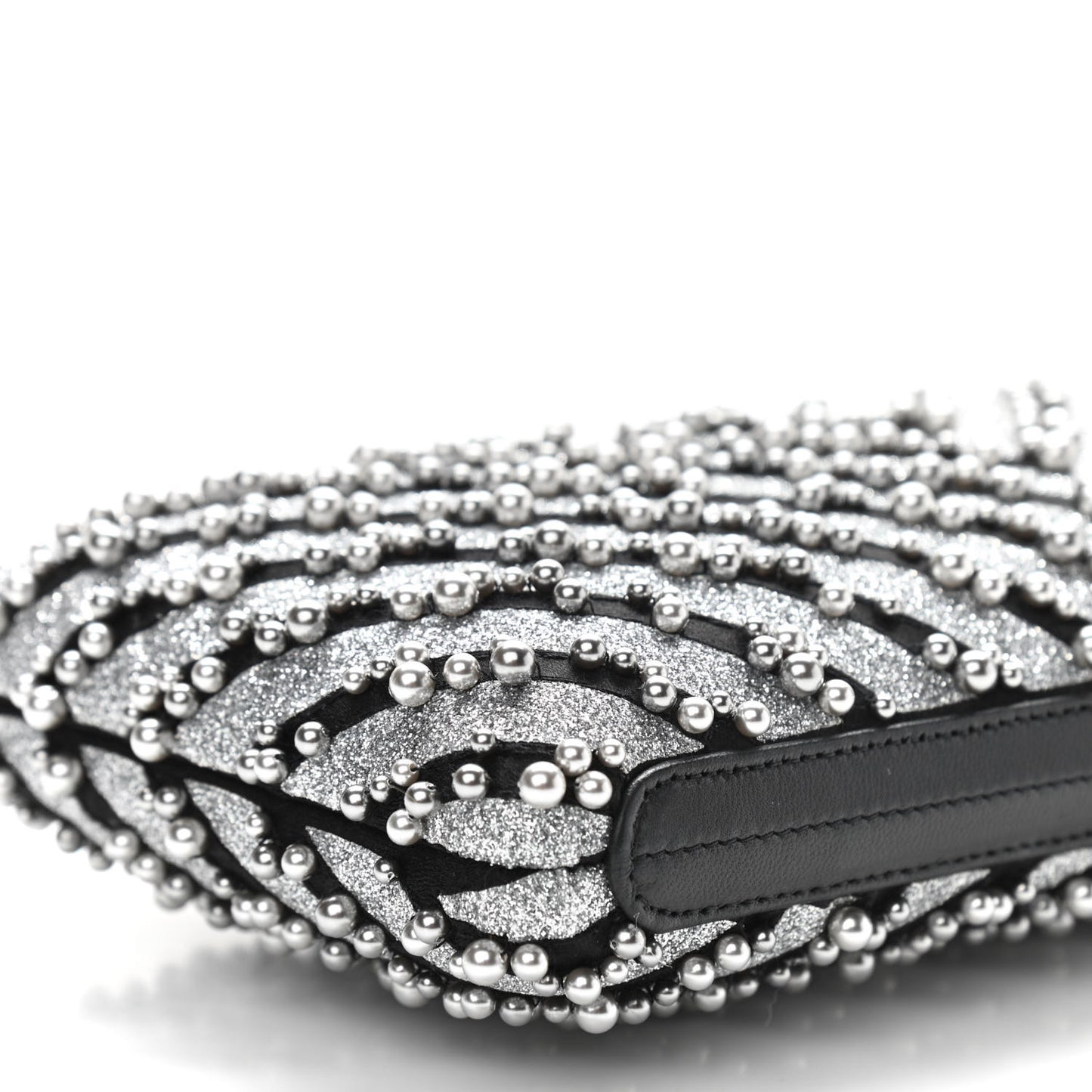 Mixed Fibers Pearl Evening Clutch Silver Black