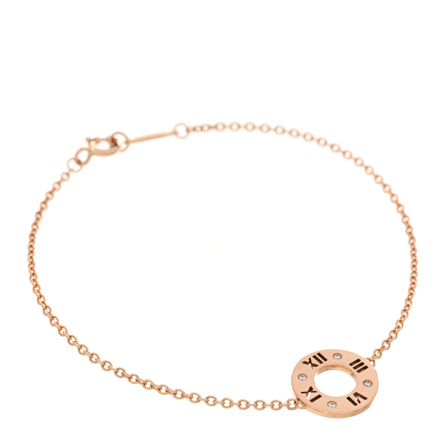 Tiffany 18K Rose Gold Diamond Atlas Pierced Bracelet 1 of 4