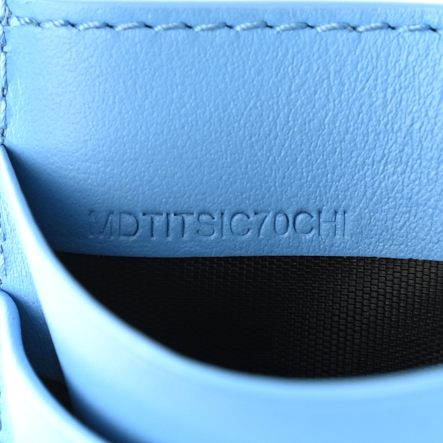 Calfskin Sandon TB Card Case Bright Sky Blue