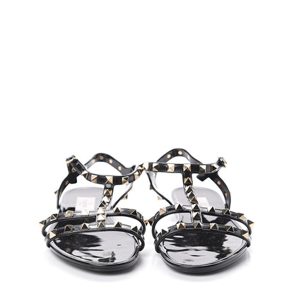 Valentino Garavani PVC Jelly Rockstud Caged Sandals 39 Black 2 of 7
