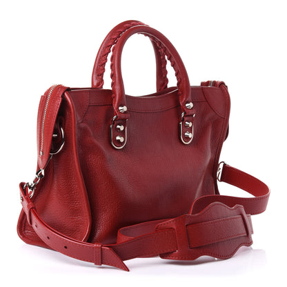 Balenciaga Chevre Silver Metallic Edge Hardware S City Bordeaux 2 of 9