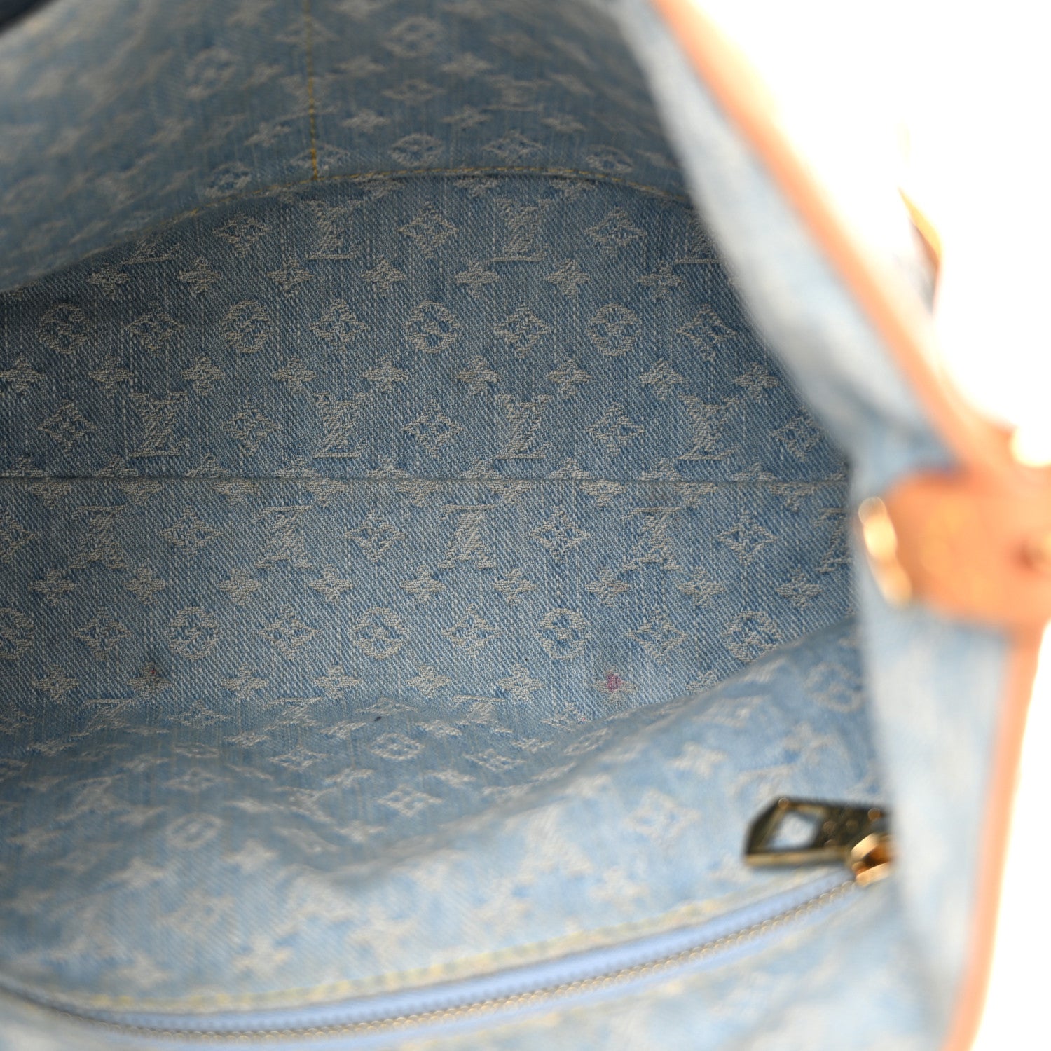 Louis Vuitton Monogram Denim CarryAll PM Sky Blue 5 of 12