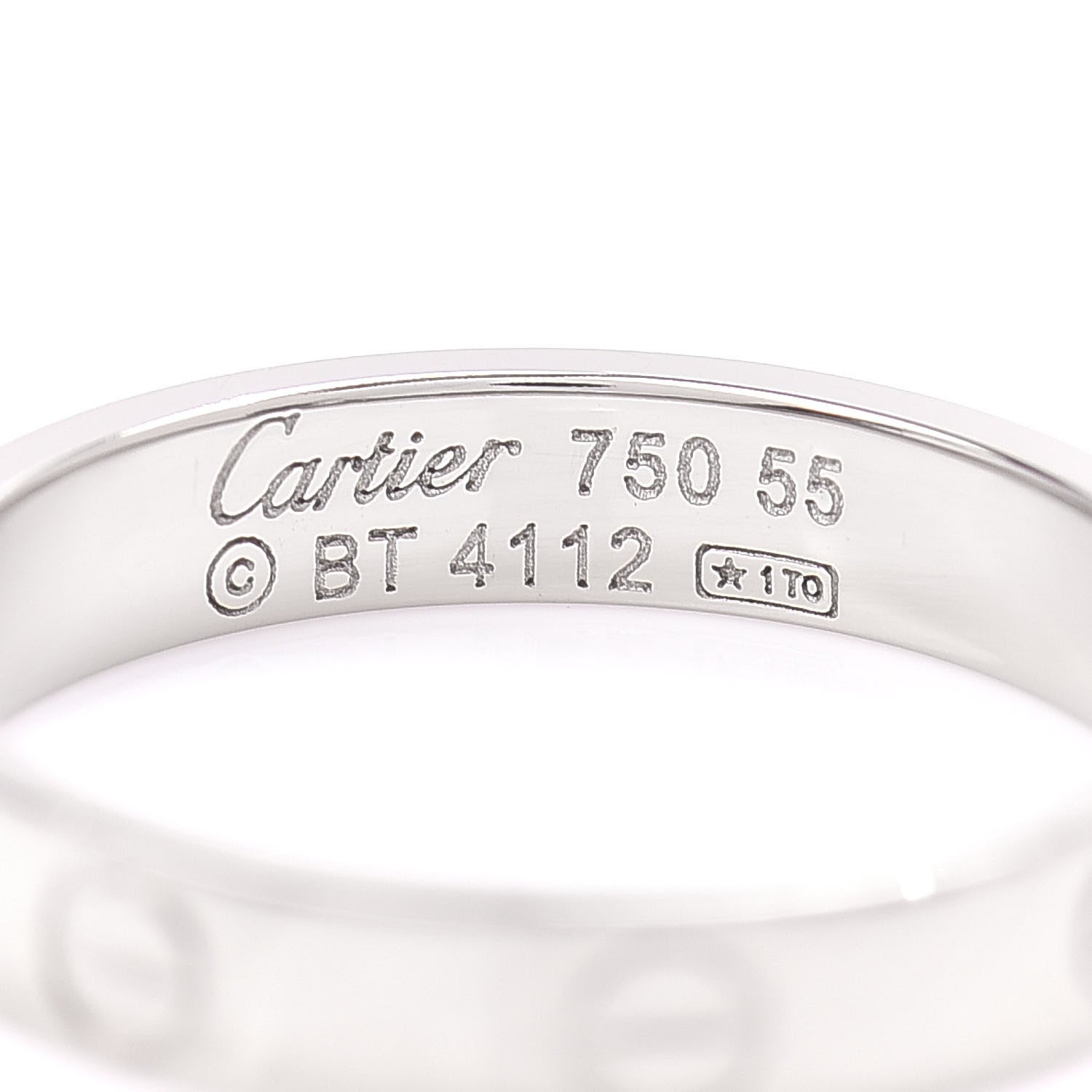 Cartier 18K White Gold 3.5mm LOVE Wedding Band Ring 55 7.25 4 of 4