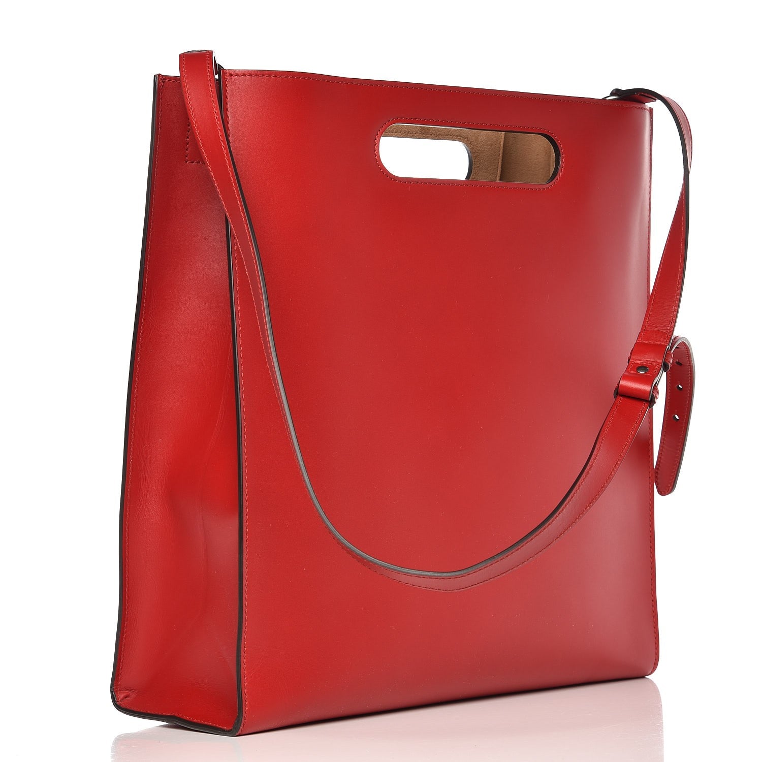 Gucci Calfskin Embossed Medium XL Tote Red 3 of 8