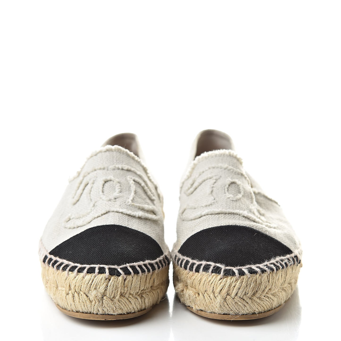 Linen CC Espadrilles 40 Beige Black
