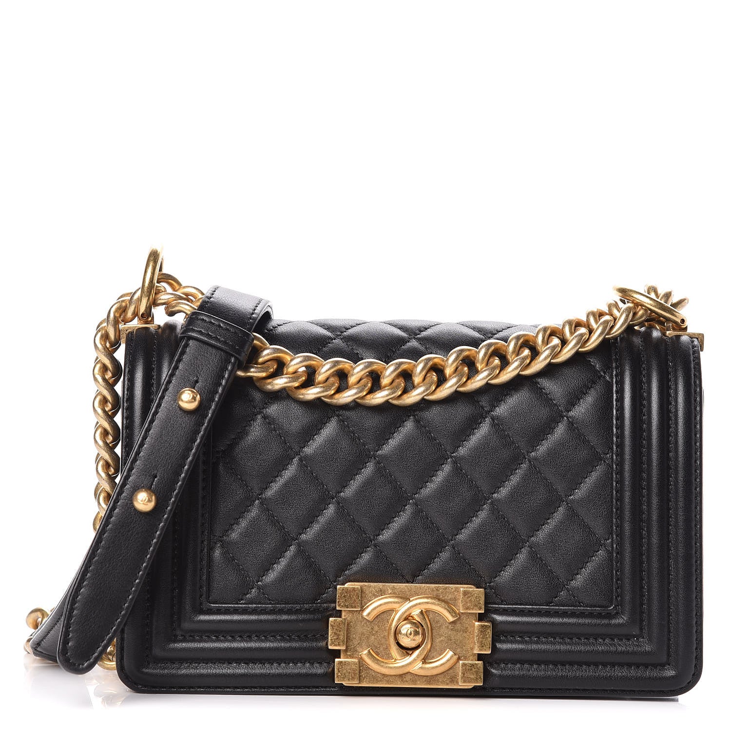 Chanel Lambskin Quilted Small Boy Flap Black 1 of 11