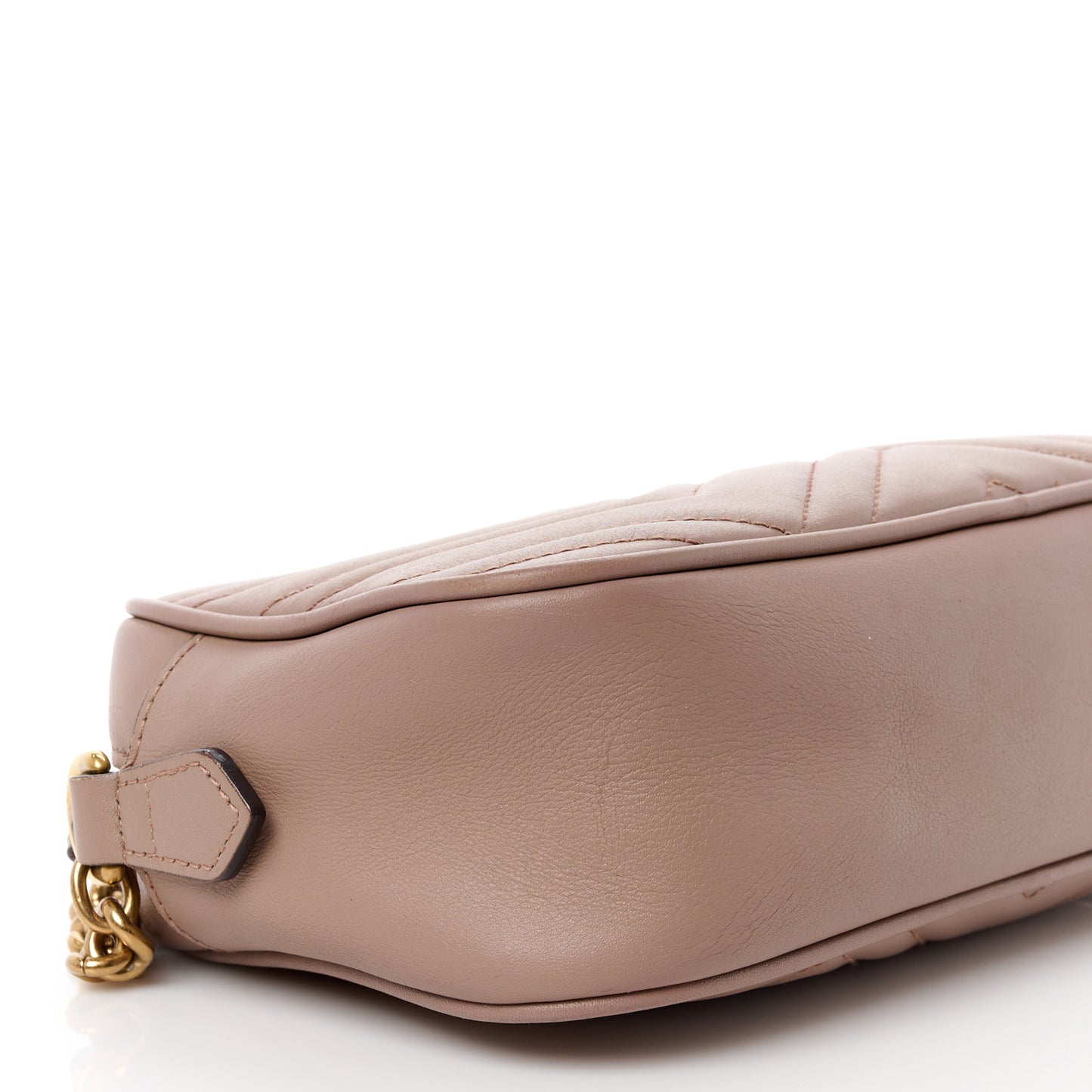 Calfskin Matelasse Small GG Marmont Chain Shoulder Bag Taupe