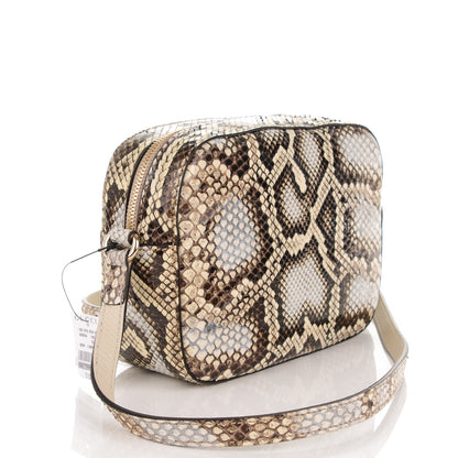 Gucci Python Small Soho Disco Bag Off White Nut Brown Beige 3 of 8