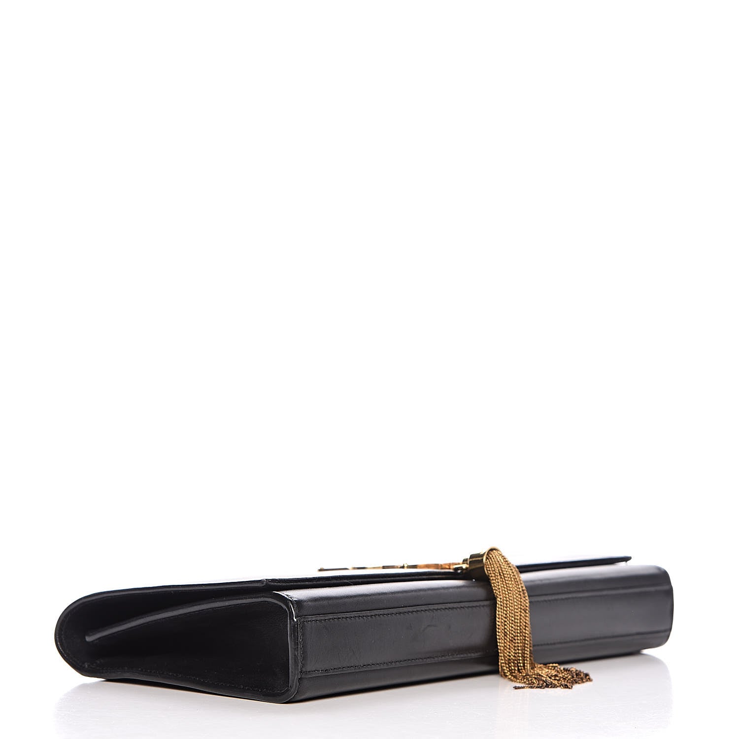 Saint Laurent Calfskin Classic Monogram Tassel Clutch Black 4 of 19