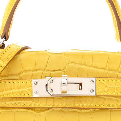 Hermes Matte Alligator Mini Kelly Sellier 20 Mimosa 8 of 16