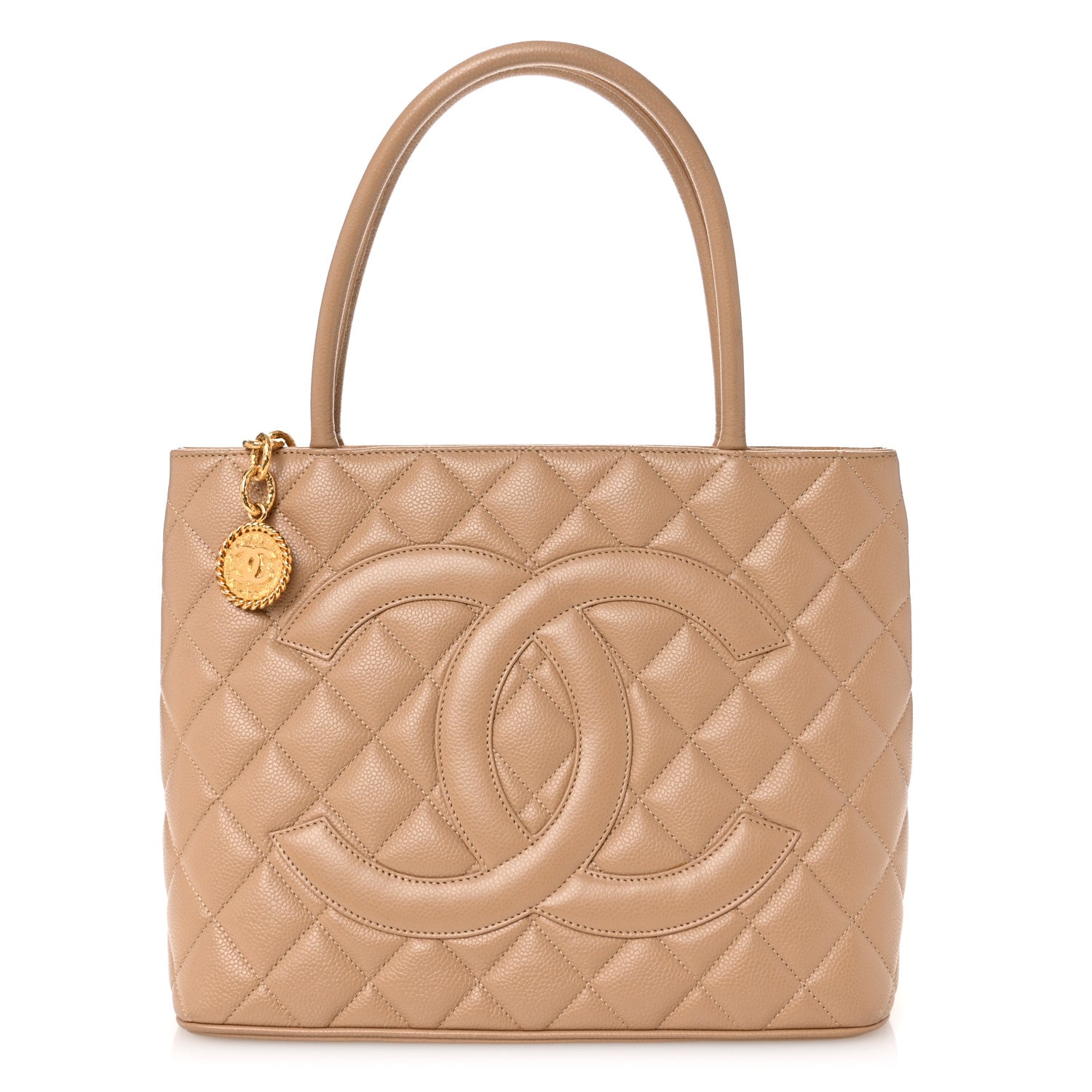Chanel Caviar Quilted Medallion Tote Beige 1 of 10