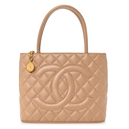 Chanel Caviar Quilted Medallion Tote Beige 1 of 10