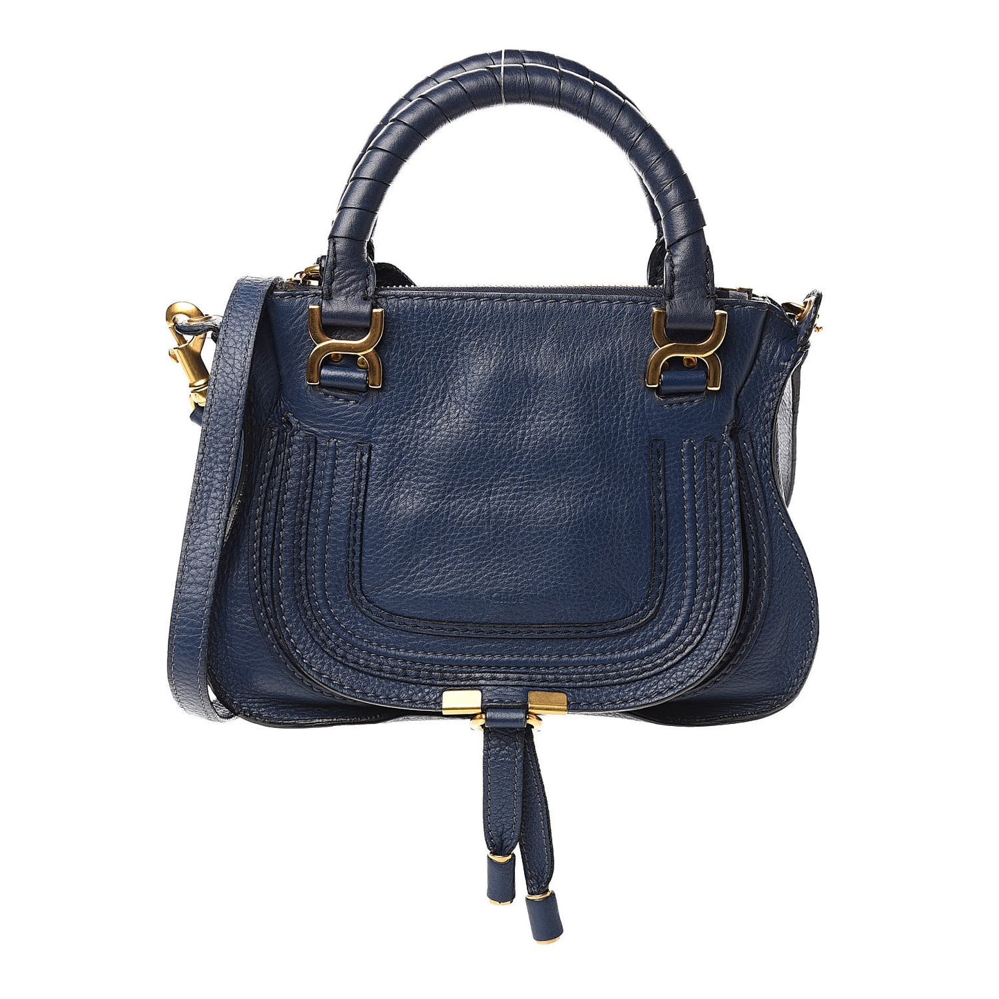 Calfskin Baby Marcie Satchel Royal Navy