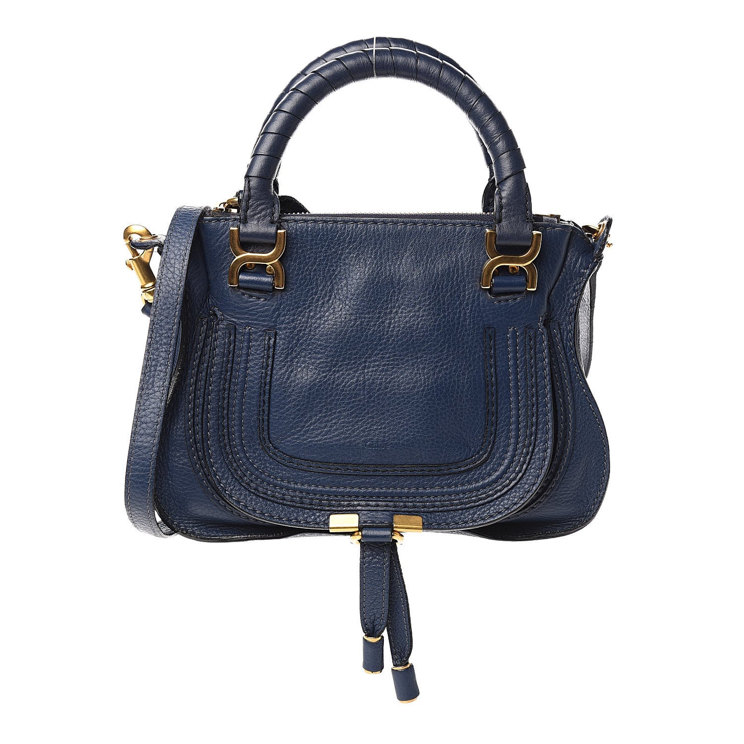 Chloe Calfskin Baby Marcie Satchel Royal Navy 1 of 12