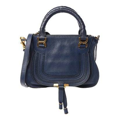 Chloe Calfskin Baby Marcie Satchel Royal Navy 1 of 12