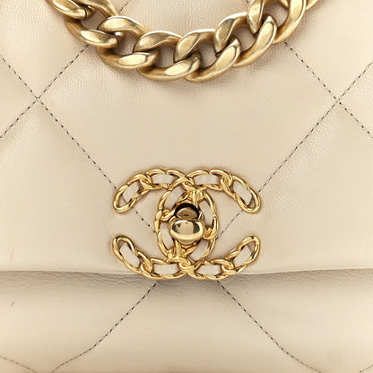 Chanel Lambskin Quilted Medium Chanel 19 Flap Light Beige 8 of 11