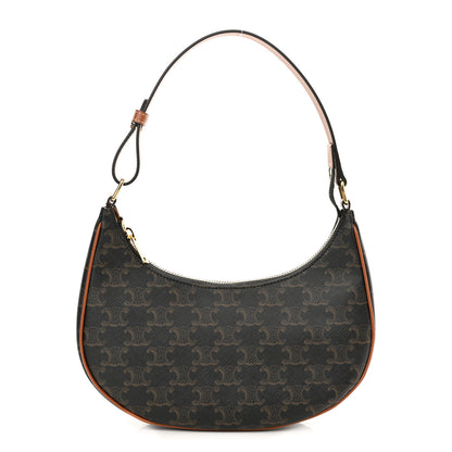 Celine Triomphe Canvas Calfskin Ava Shoulder Bag Tan 1 of 9