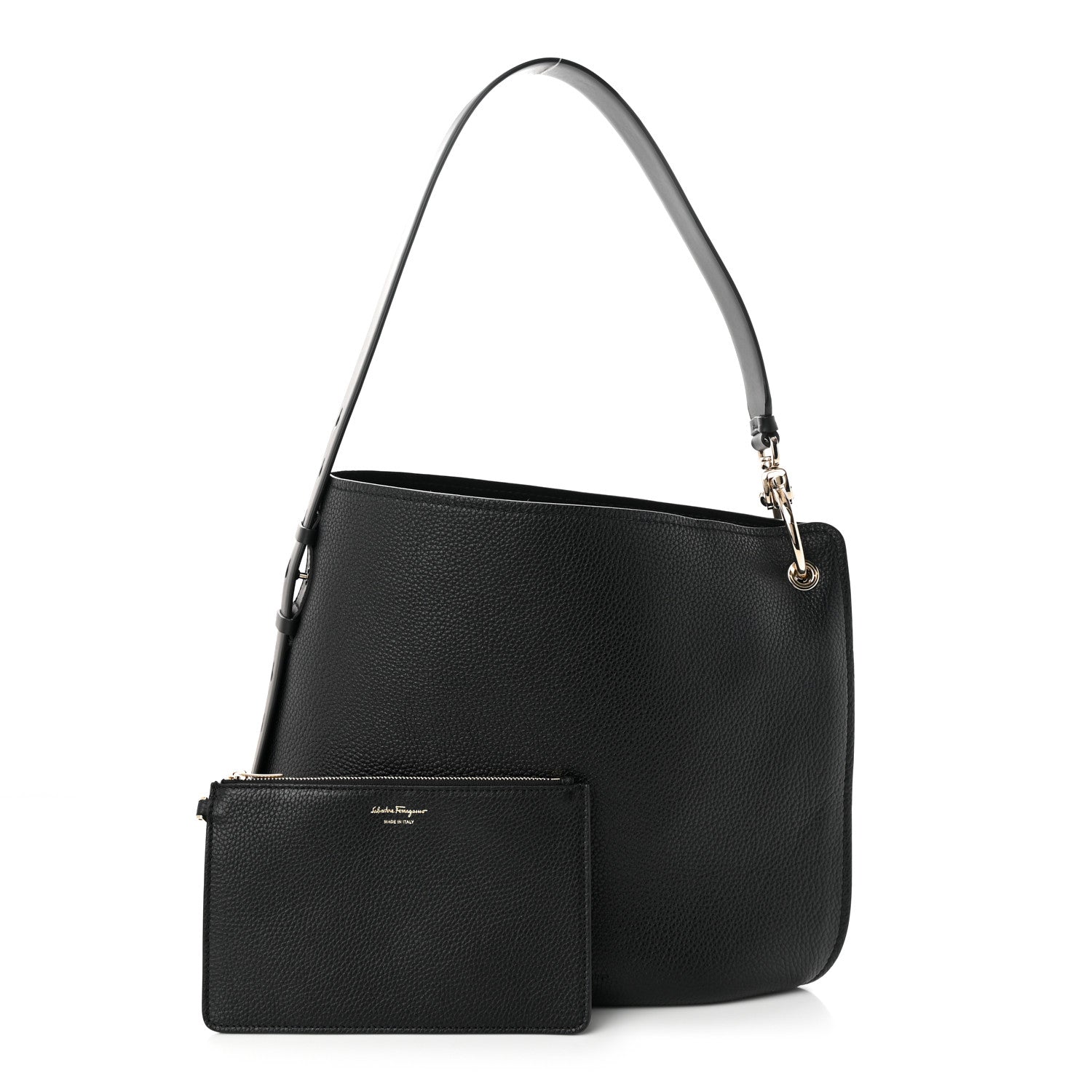 Salvatore Ferragamo Calfskin Minerva Hobo Black 1 of 11
