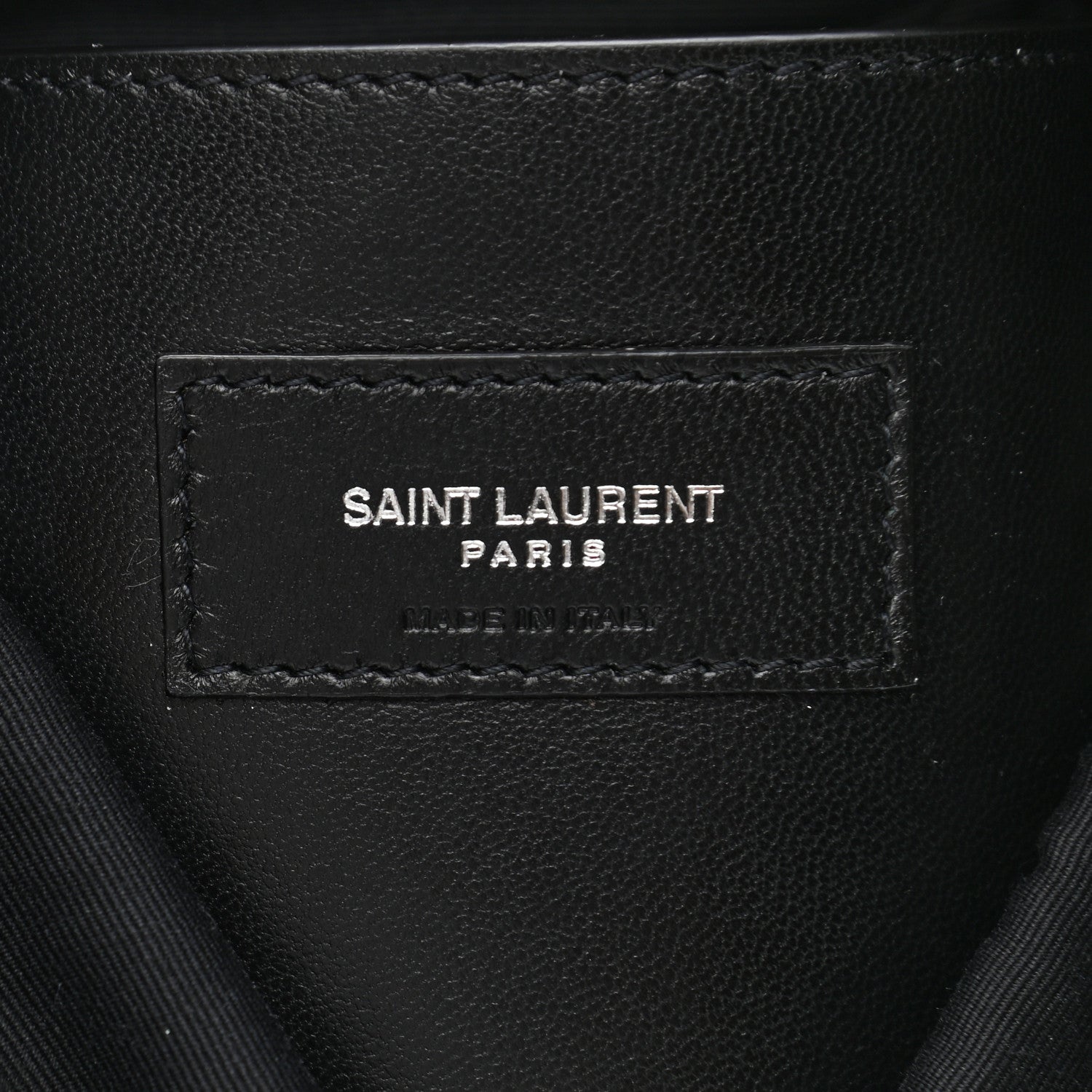 Saint Laurent Calfskin Crocodile Embossed West Hollywood Monogram Fold Over Clutch Black 6 of 7