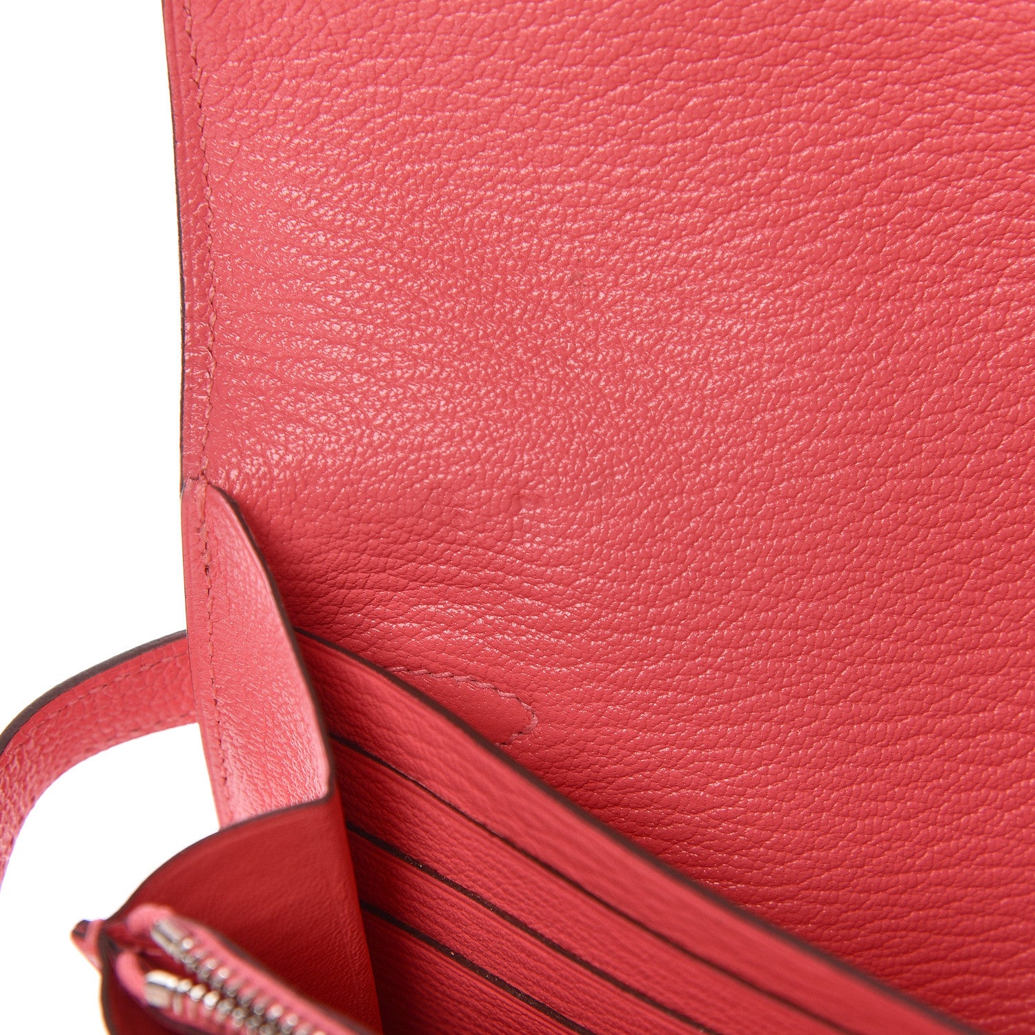 Hermes Chevre Mysore Kelly Longue Wallet Rose Lipstick 8 of 10