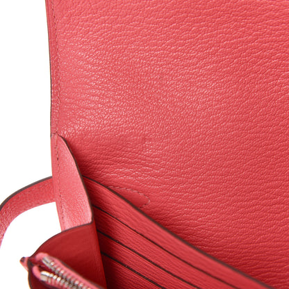 Hermes Chevre Mysore Kelly Longue Wallet Rose Lipstick 8 of 10