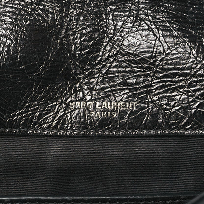 Saint Laurent SAINT LAURENT Crinkled Calfskin Matelasse Monogram Baby Niki Chain Satchel Black 6 of 8