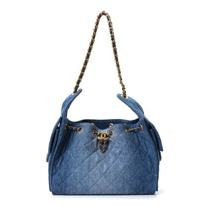 Chanel Washed Denim Quilted Small Chanel 25 Handbag Blue 1 of 11
