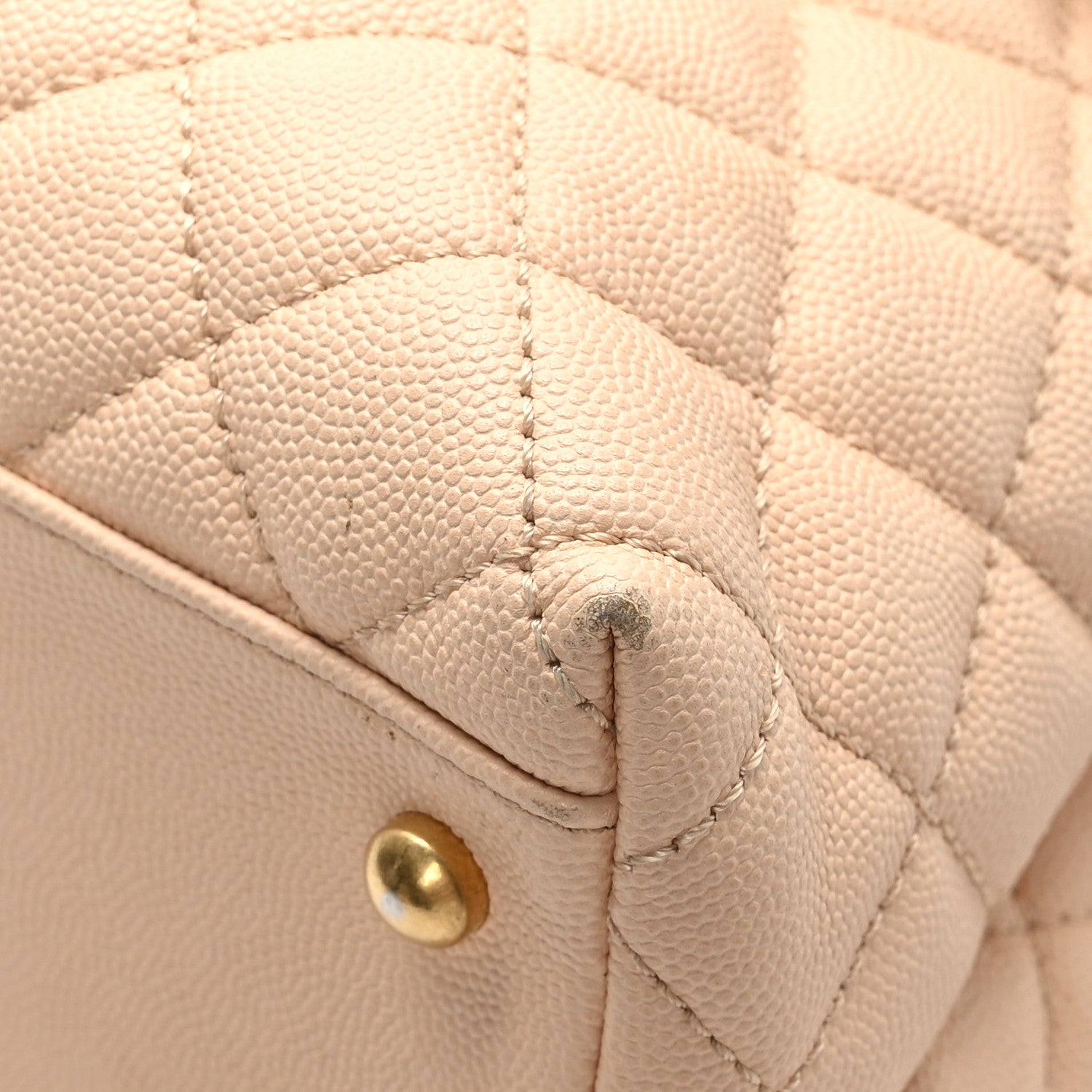 Chanel Caviar Quilted Medium Coco Handle Flap Light Beige 9 of 13