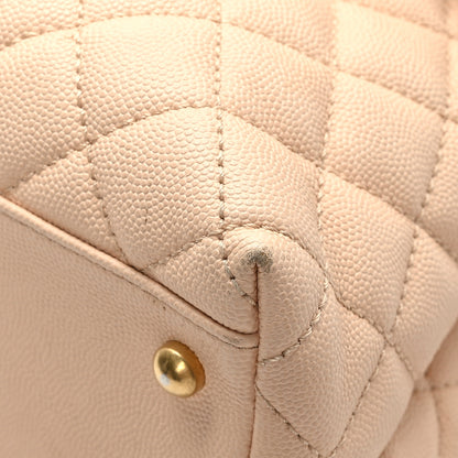Chanel Caviar Quilted Medium Coco Handle Flap Light Beige 9 of 13