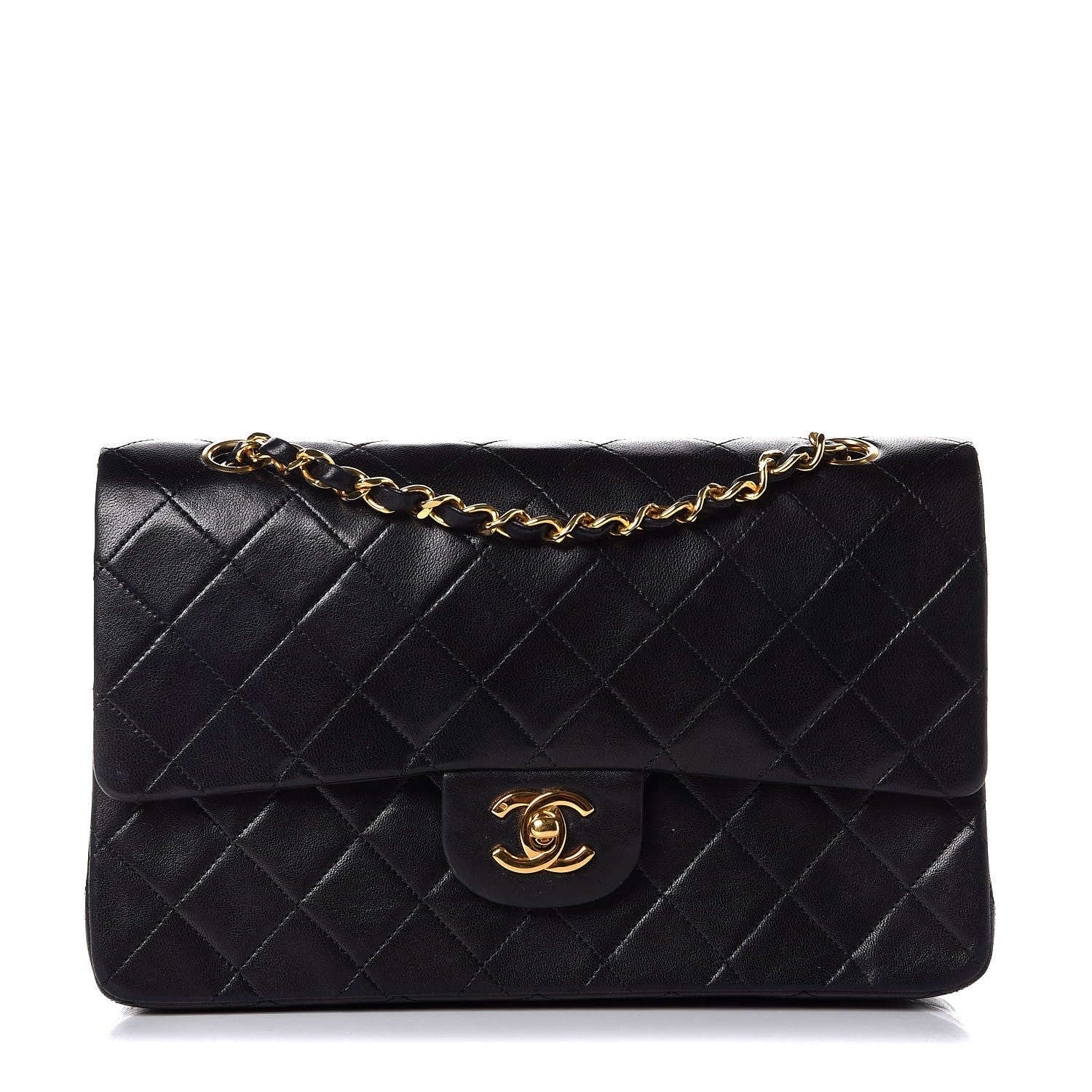 Chanel Lambskin Quilted Medium Double Flap Black 1 of 10