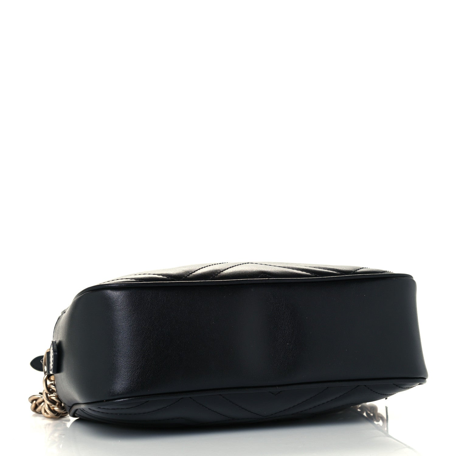 Gucci Calfskin Matelasse Small GG Marmont Chain Shoulder Bag Black 4 of 12