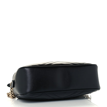 Gucci Calfskin Matelasse Small GG Marmont Chain Shoulder Bag Black 4 of 12
