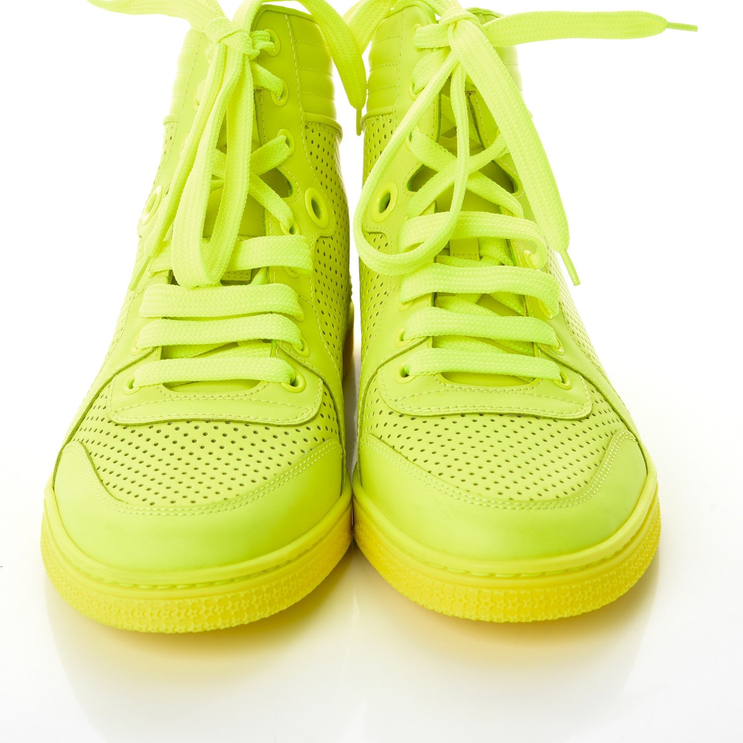 Gucci Calfskin Coda High Top Sneakers 39 Giallo Fluo 10 of 10