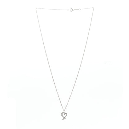 Tiffany 18K White Gold Diamond Mini Paloma Picasso Loving Heart Pendant Necklace 3 of 6