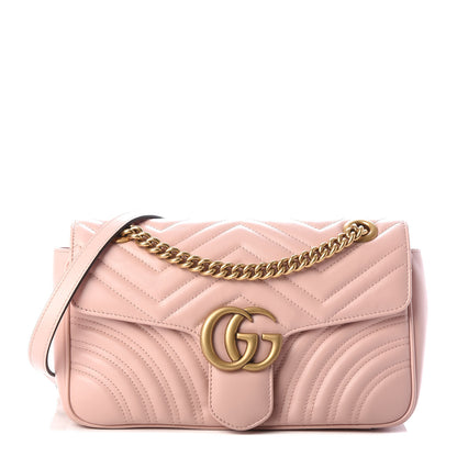 Gucci Calfskin Matelasse Small GG Marmont Shoulder Bag Perfect Pink 1 of 9